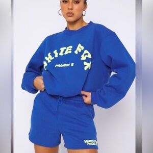 White Fox Blue Sweatshirt